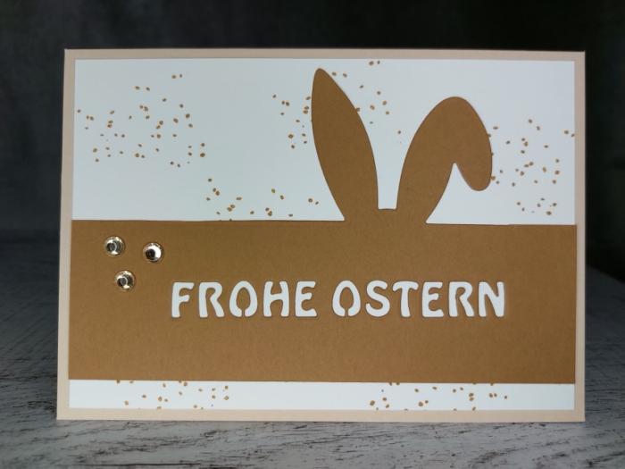 Grußkarte Frohe Ostern Ohr handgemacht
